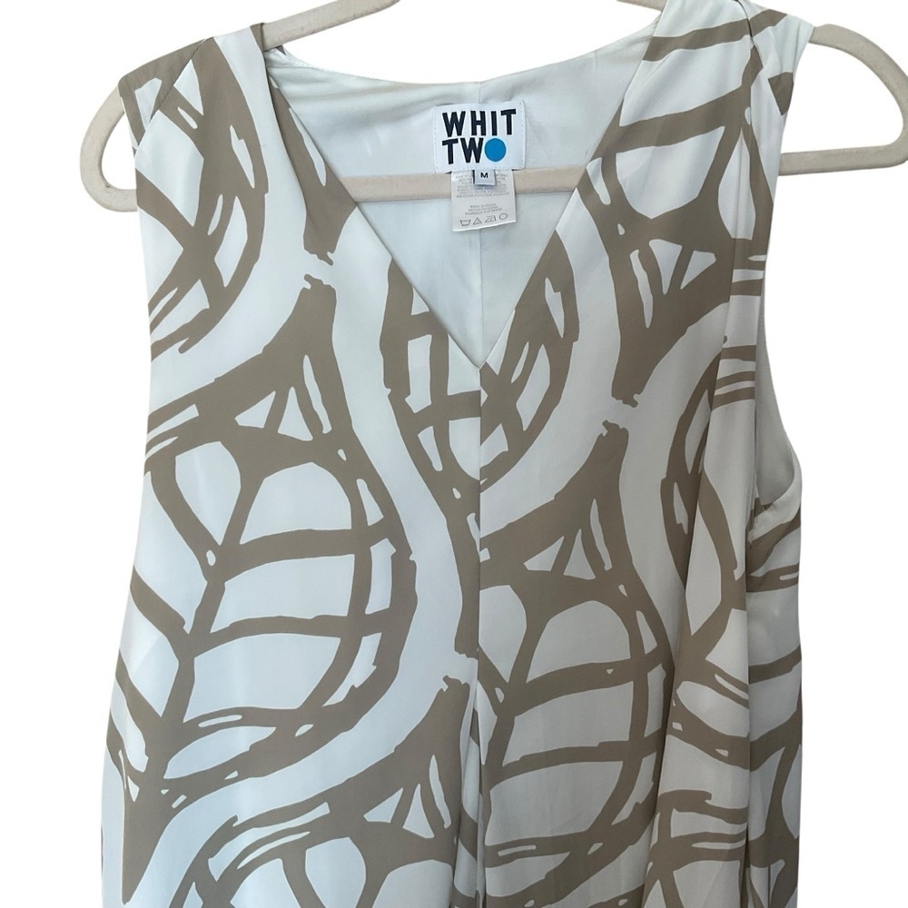 WHIT TWO Anthropologie Abstract Print Sleeveless Maxi Dress Size M - Picture 4 of 8